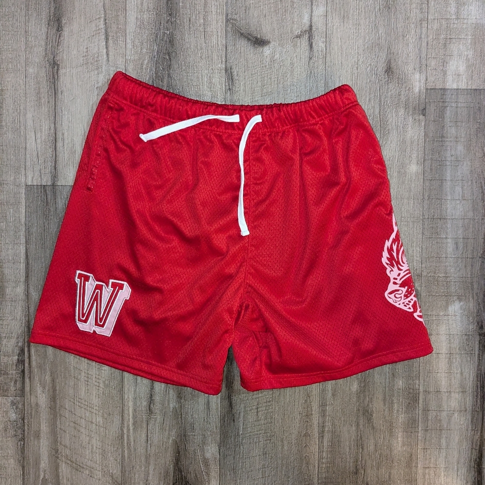 Darc Sport Men's L Red Shorts (Pink Wolf logo)